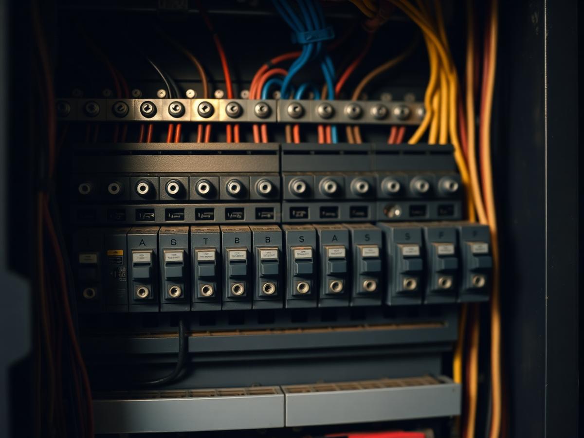 Electrical breaker panel with organized wiring during a panel upgrade
